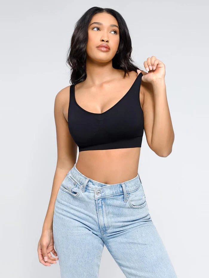Seamless Breast Support Back Fat Reduction Inner Bra With Removable cups