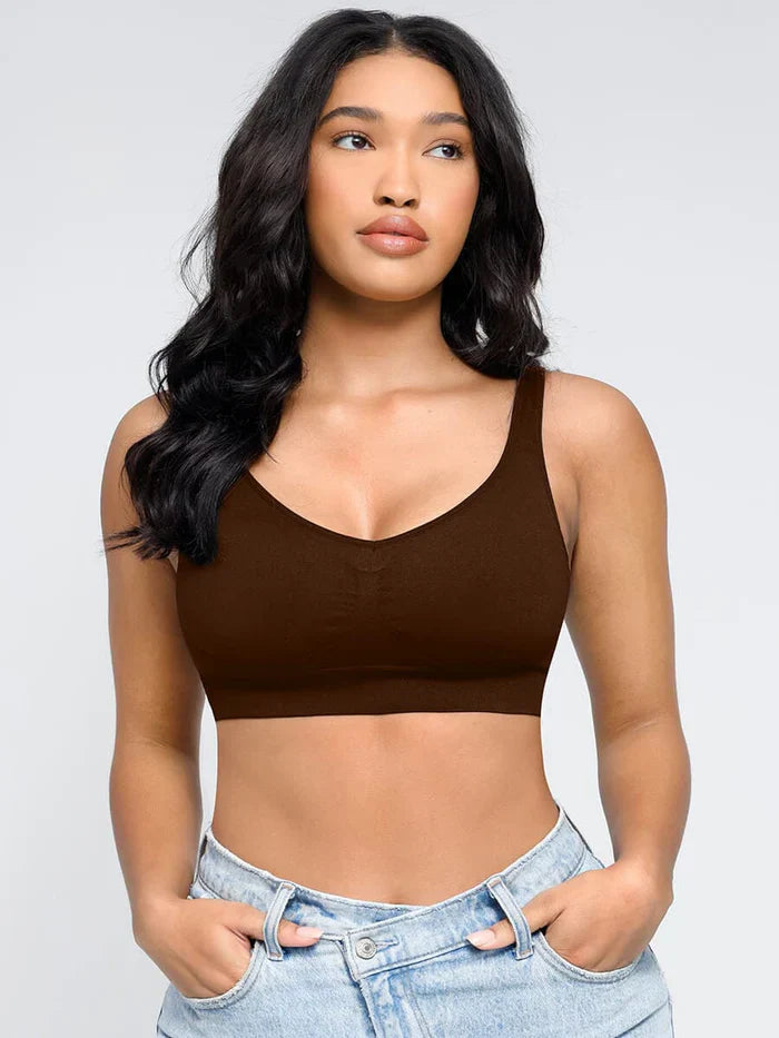 Seamless Breast Support Back Fat Reduction Inner Bra With Removable cups