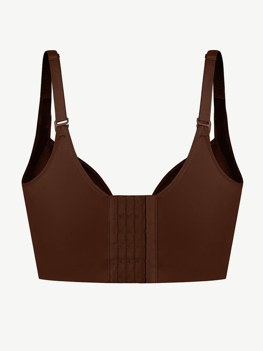 Wholesale Brown Underwire Push-Up Sculpting Uplift Hide Back Fat Full Coverage Bra.