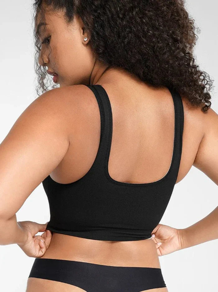 Reversible Wireless Comfort Bust Support Shaper Bra with Removable Cups