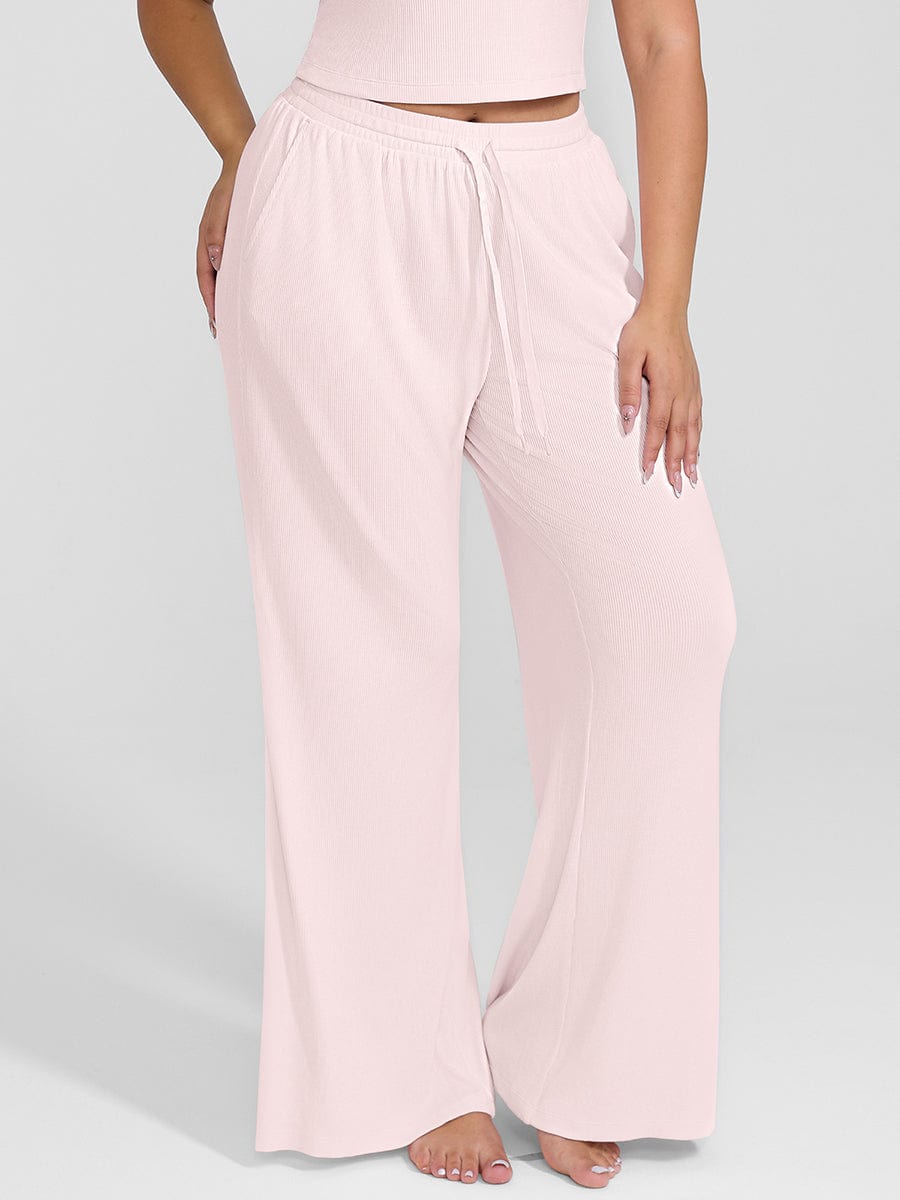 Wholesale Rayon Ribbed Wide Leg Lounge Pants.