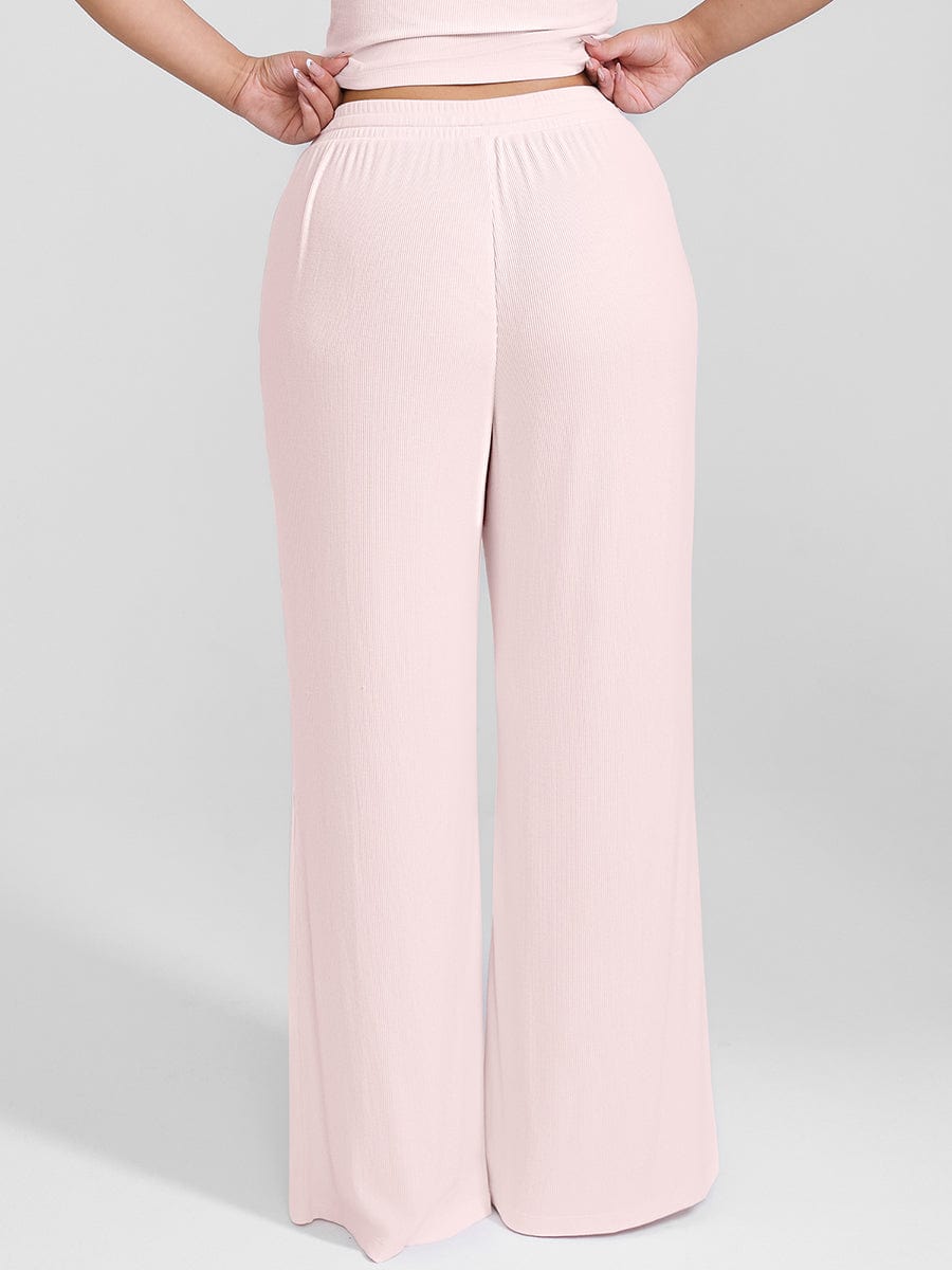 Wholesale Rayon Ribbed Wide Leg Lounge Pants.
