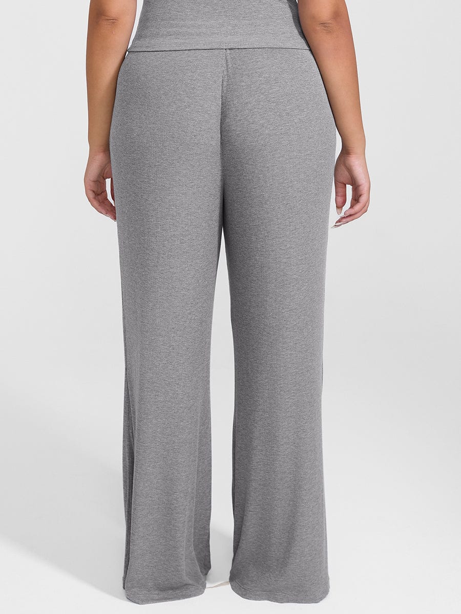Wholesale Rayon Ribbed Wide Leg Lounge Pants.