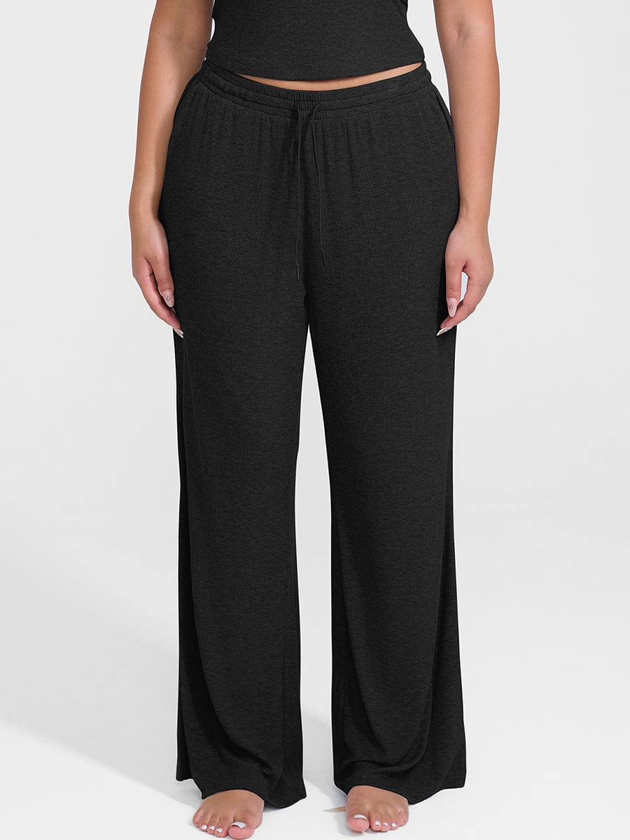 Wholesale Rayon Ribbed Wide Leg Lounge Pants.