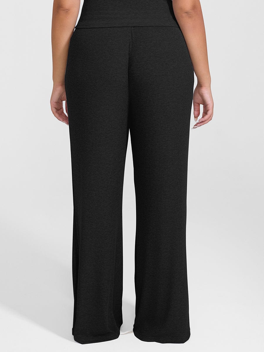 Wholesale Rayon Ribbed Wide Leg Lounge Pants.