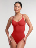 Wholesale Seamless Bra Free Cami Tummy Control Thong Bodysuit with Removable Pads.
