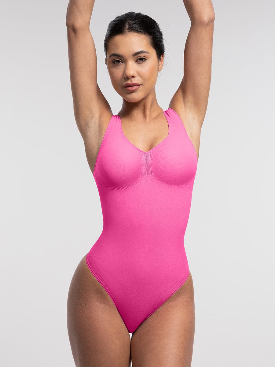 Wholesale Seamless Bust Support Waist and Abdomen Control Thong Bodysuit.