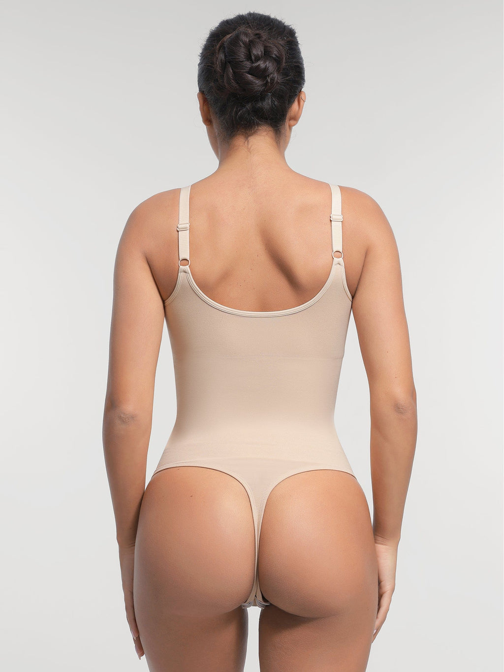 Wholesale Seamless Built-in Bra Waist and Tummy Control Thong Bodysuit.