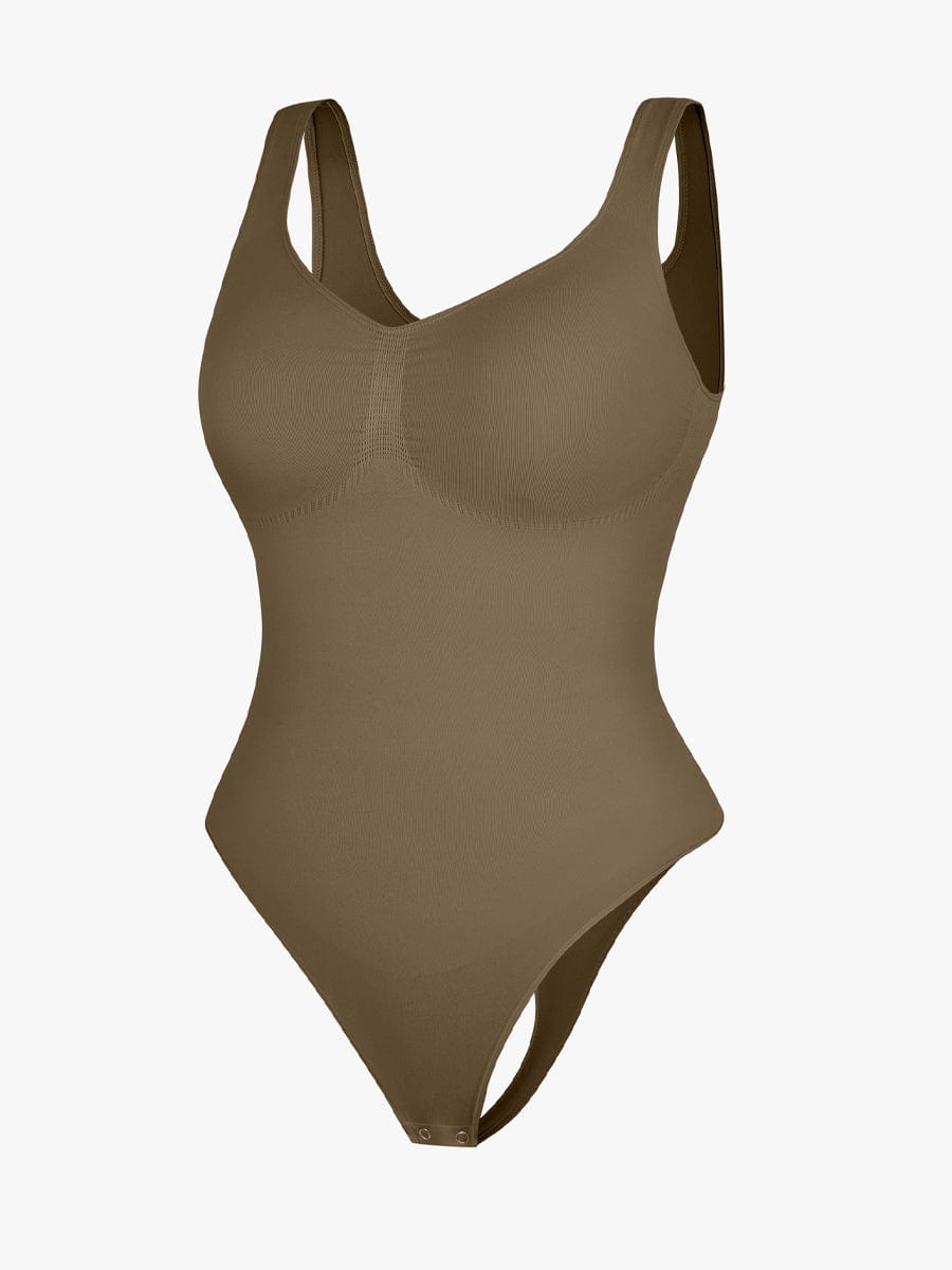Wholesale Seamless Bust Support Waist and Abdomen Control Thong Bodysuit.