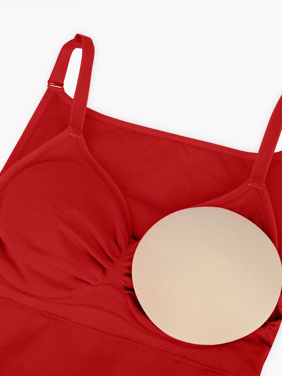 Wholesale Seamless Bra Free Cami Tummy Control Thong Bodysuit with Removable Pads.