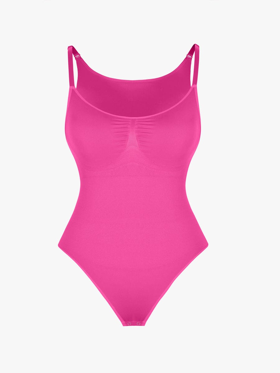 Wholesale Seamless Bra Free Cami Tummy Control Thong Bodysuit with Removable Pads.