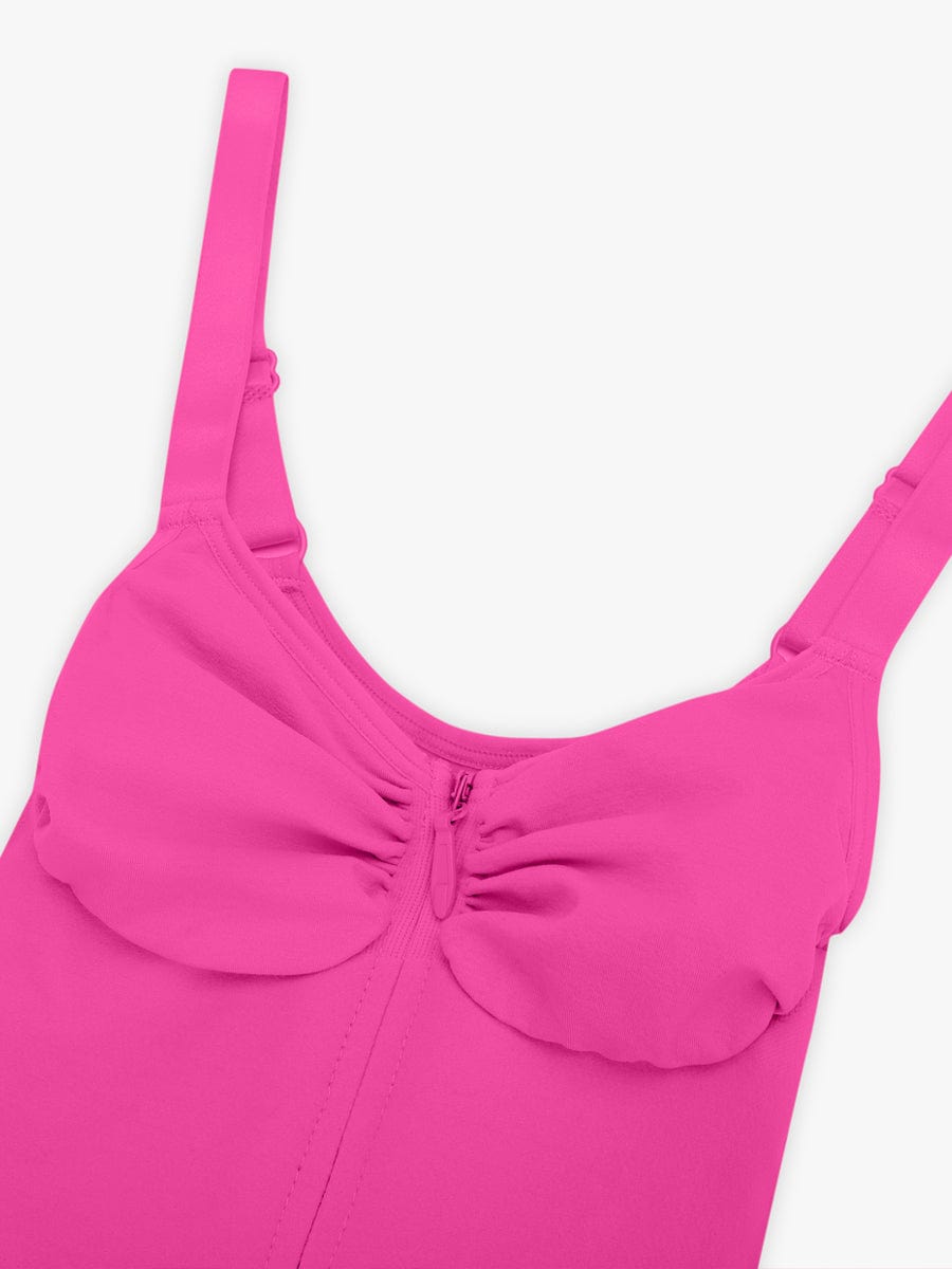 Wholesale Seamless Plunge Chest Support Bodysuit with Clips Inside.