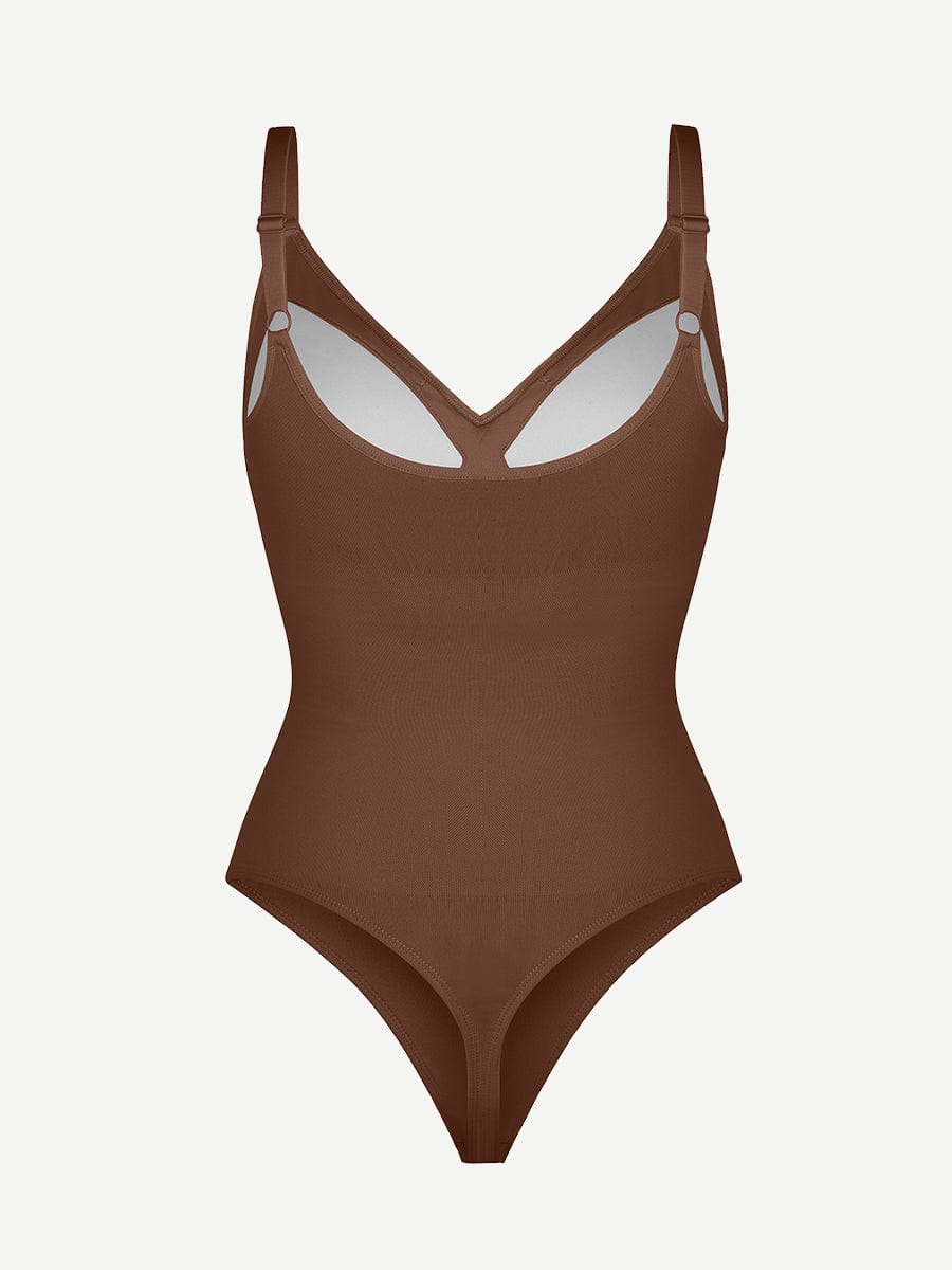 Wholesale Seamless Built-in Bra Waist and Tummy Control Thong Bodysuit.