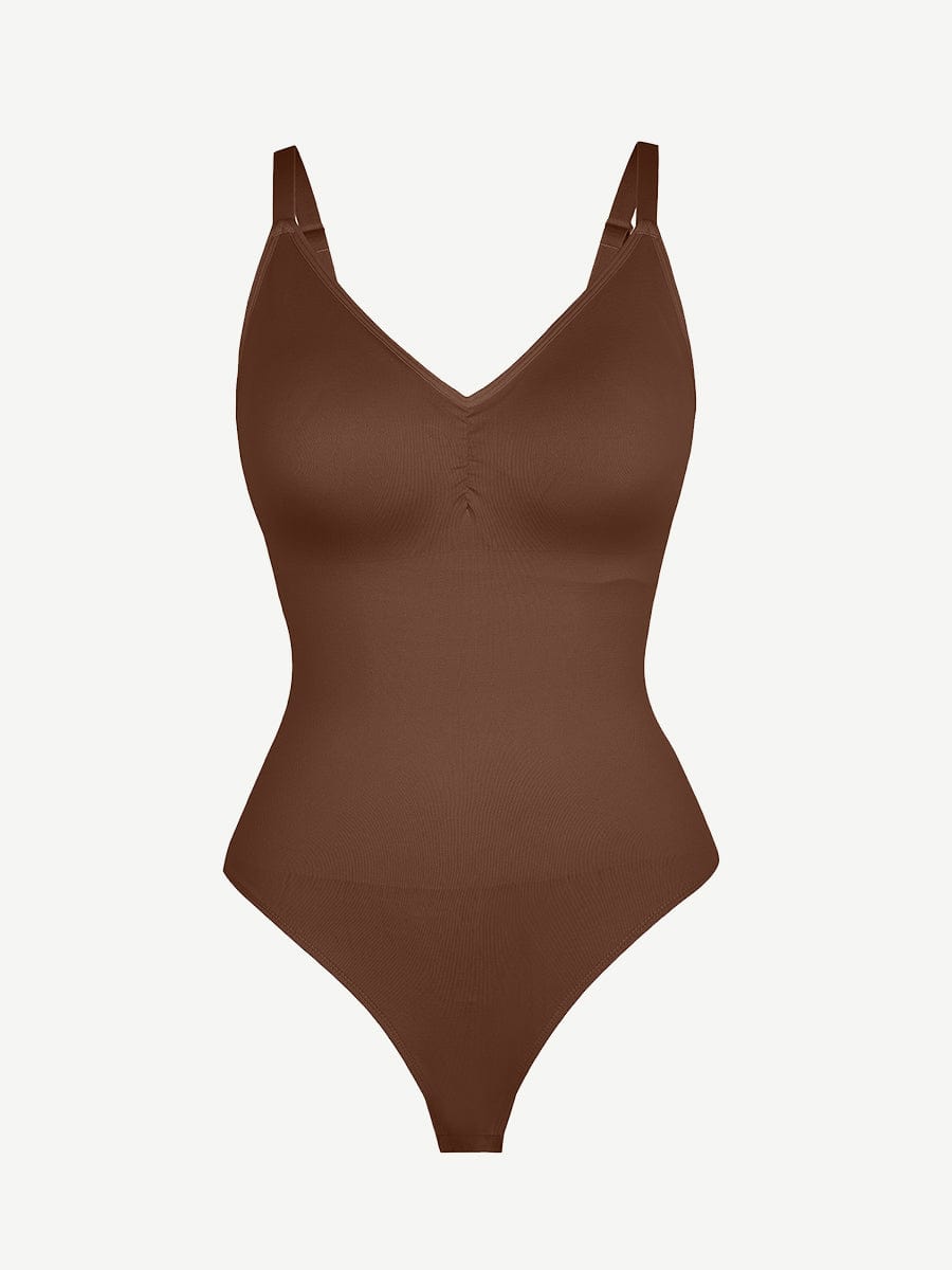 Wholesale Seamless Built-in Bra Waist and Tummy Control Thong Bodysuit.