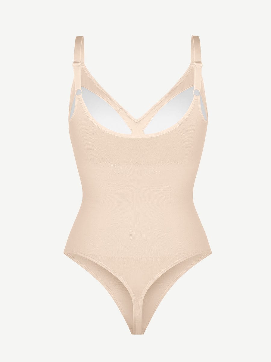 Wholesale Seamless Built-in Bra Waist and Tummy Control Thong Bodysuit.