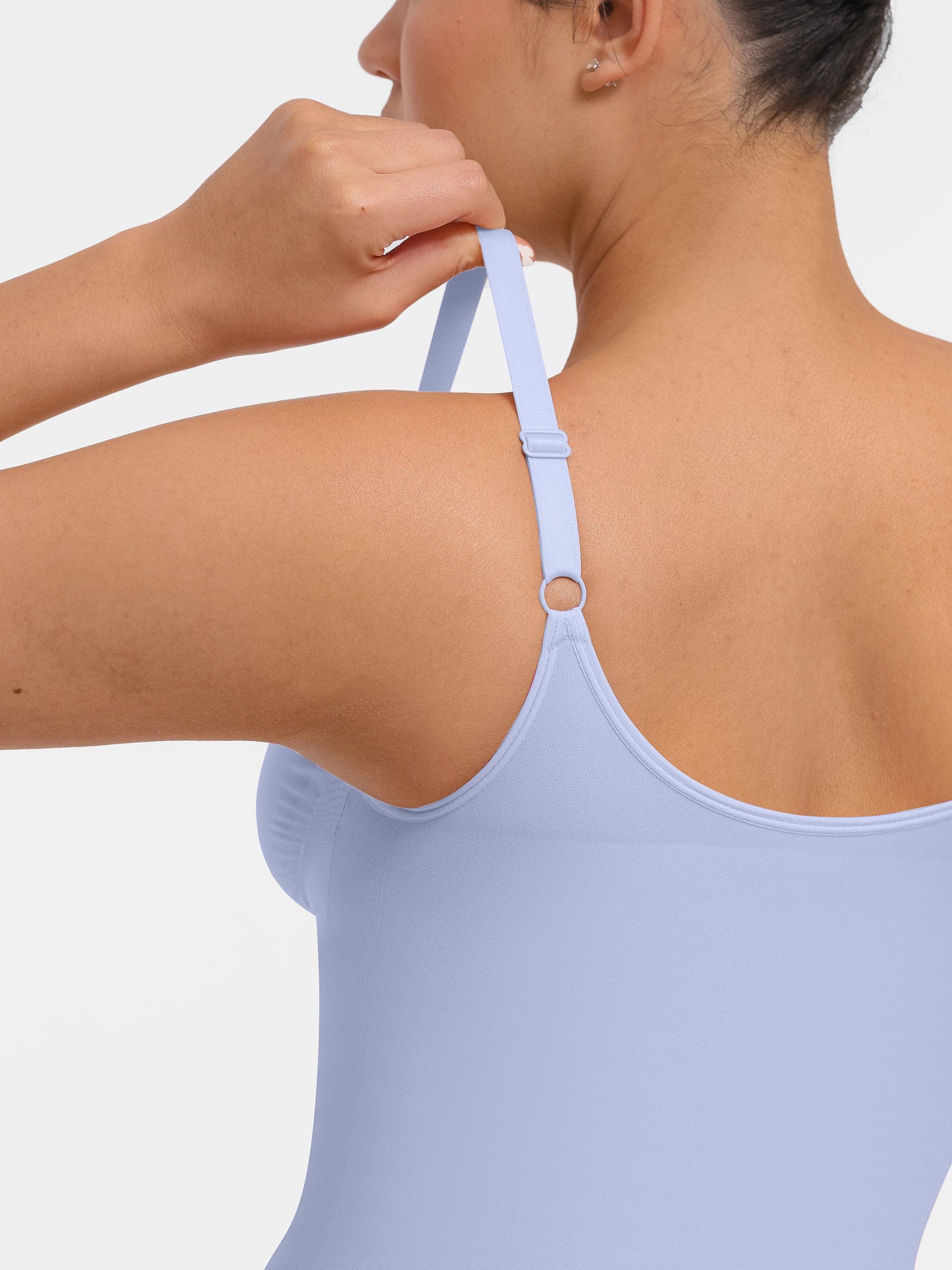 Wholesale Seamless Plunge Chest Support Bodysuit with Clips Inside.