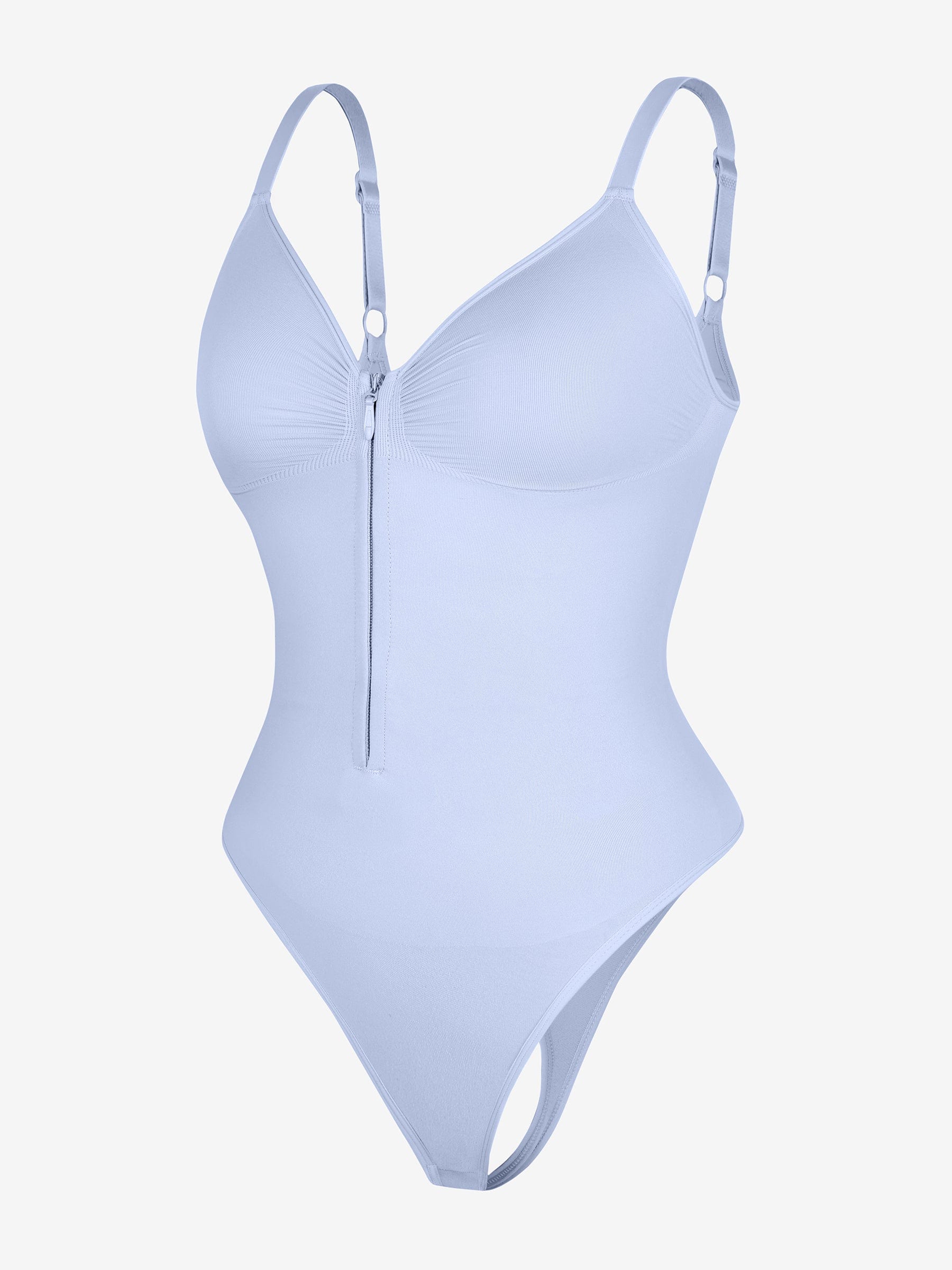 Wholesale Seamless Plunge Chest Support Bodysuit with Clips Inside.