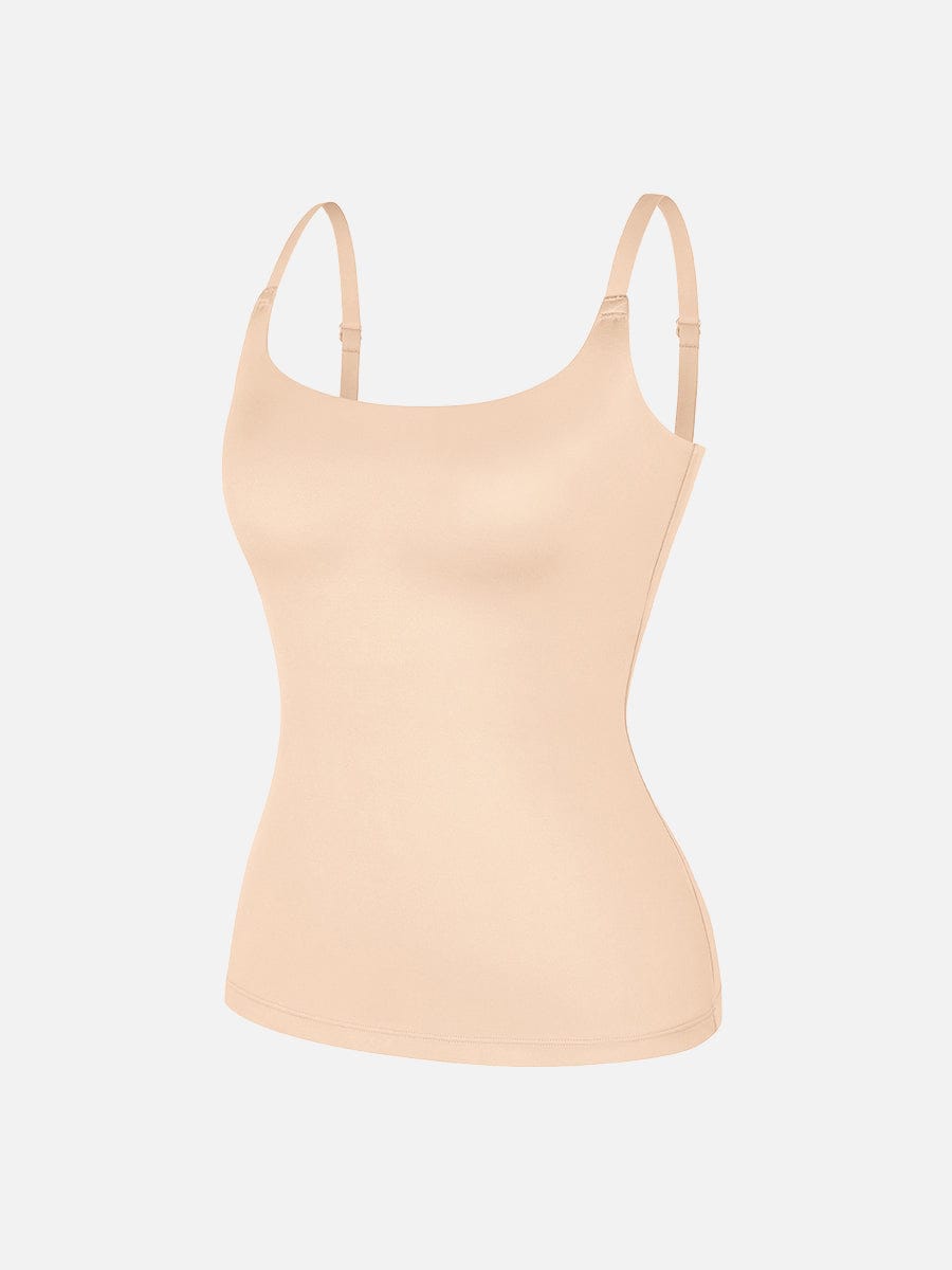Wholesale Scoop Neck Tank Top with Light Shaping and Anti-Sheer Bust Lining.