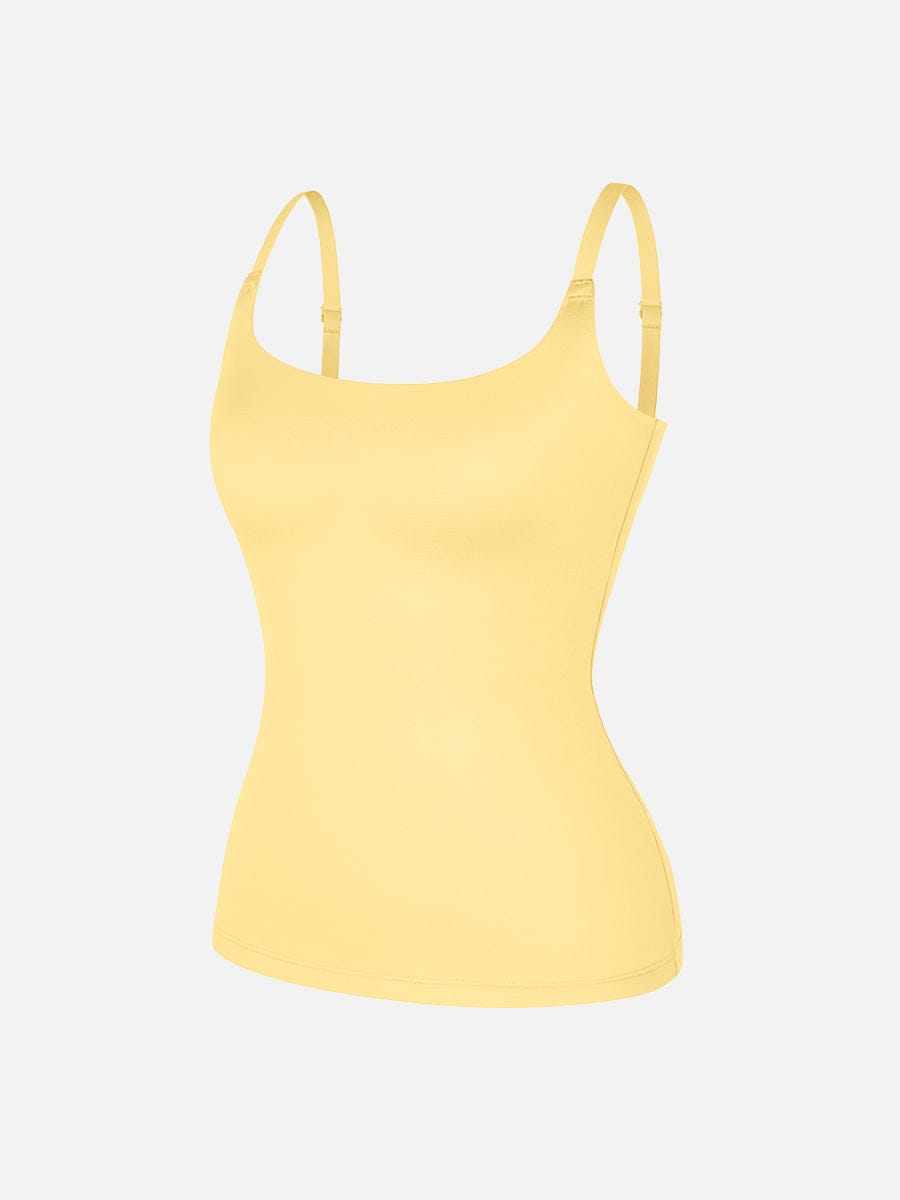 Wholesale Scoop Neck Tank Top with Light Shaping and Anti-Sheer Bust Lining.