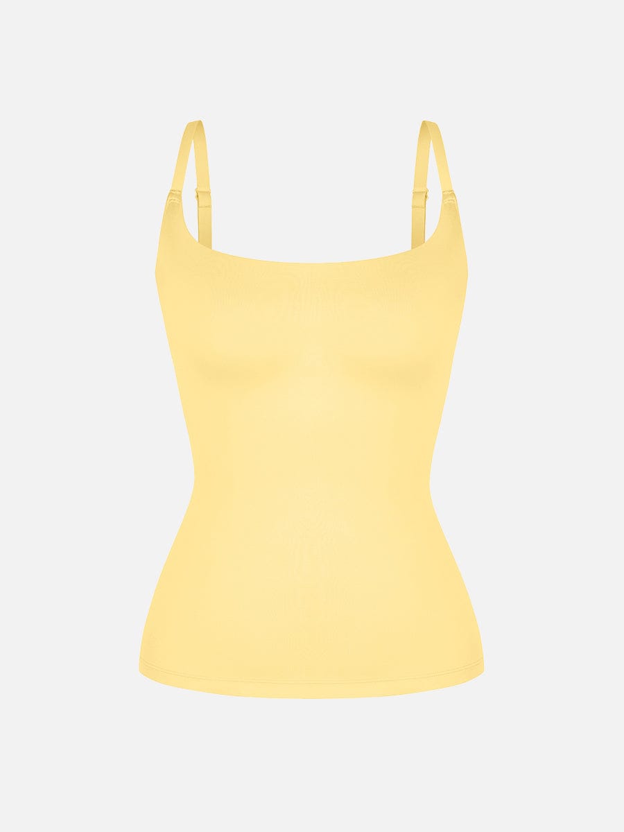 Wholesale Scoop Neck Tank Top with Light Shaping and Anti-Sheer Bust Lining.
