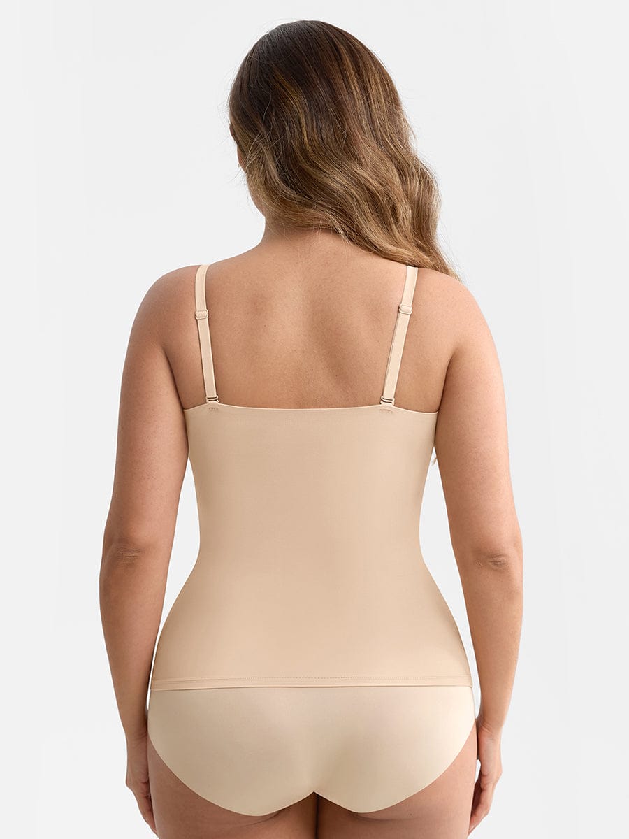 Wholesale Scoop Neck Tank Top with Light Shaping and Anti-Sheer Bust Lining.