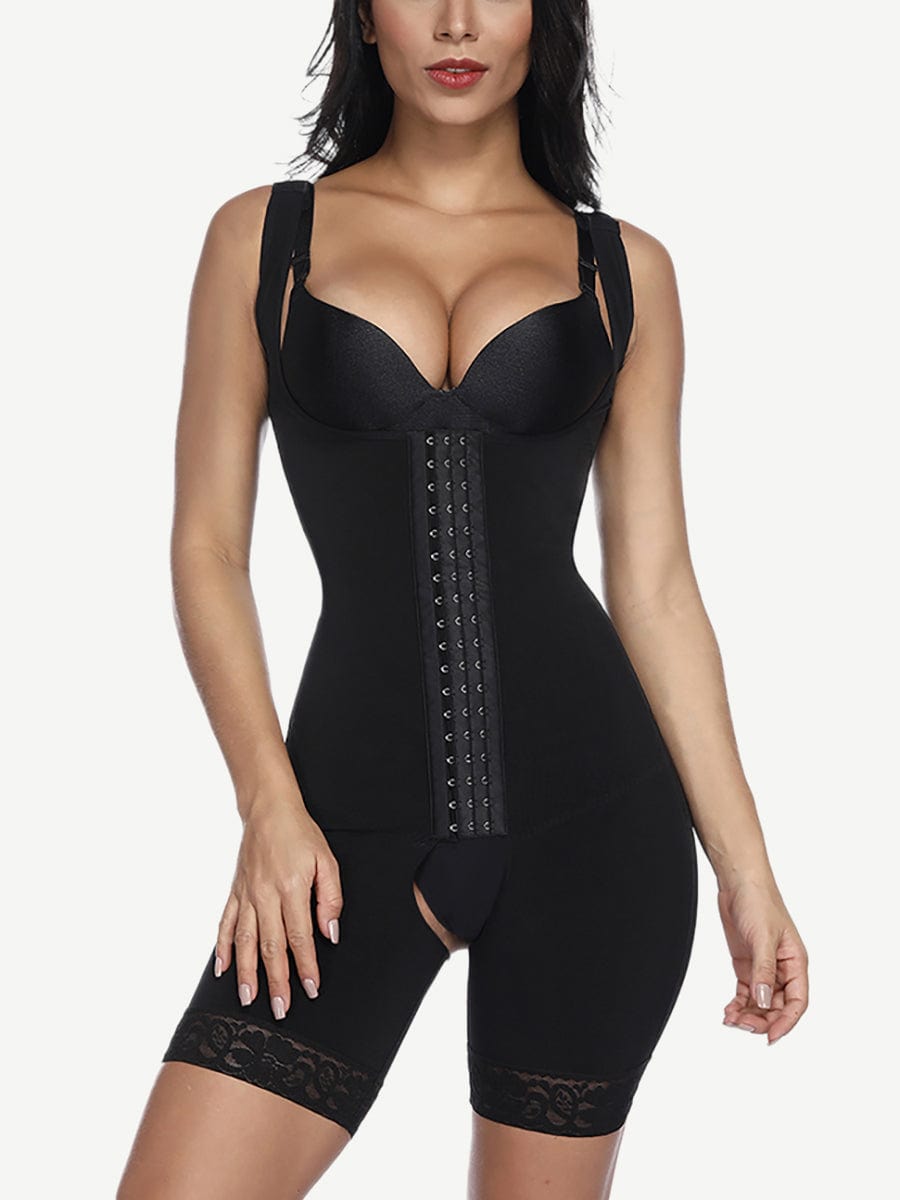 Hook Open Crotch Three Hook Full Body Shaper Compression Garment