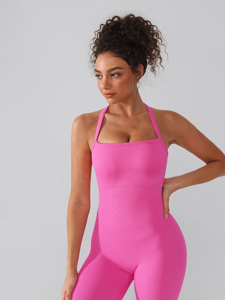 Wholesale Seamless Sports Shaping 2 in 1 Waist and Tummy Control Bra-free Jumpsuit.