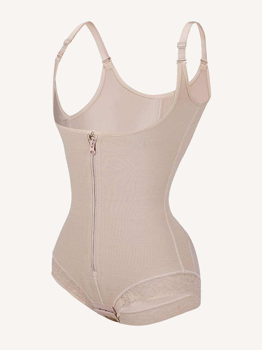 Wholesale U-shaped Bust Lifting Front Zipper Lace Shapewear.