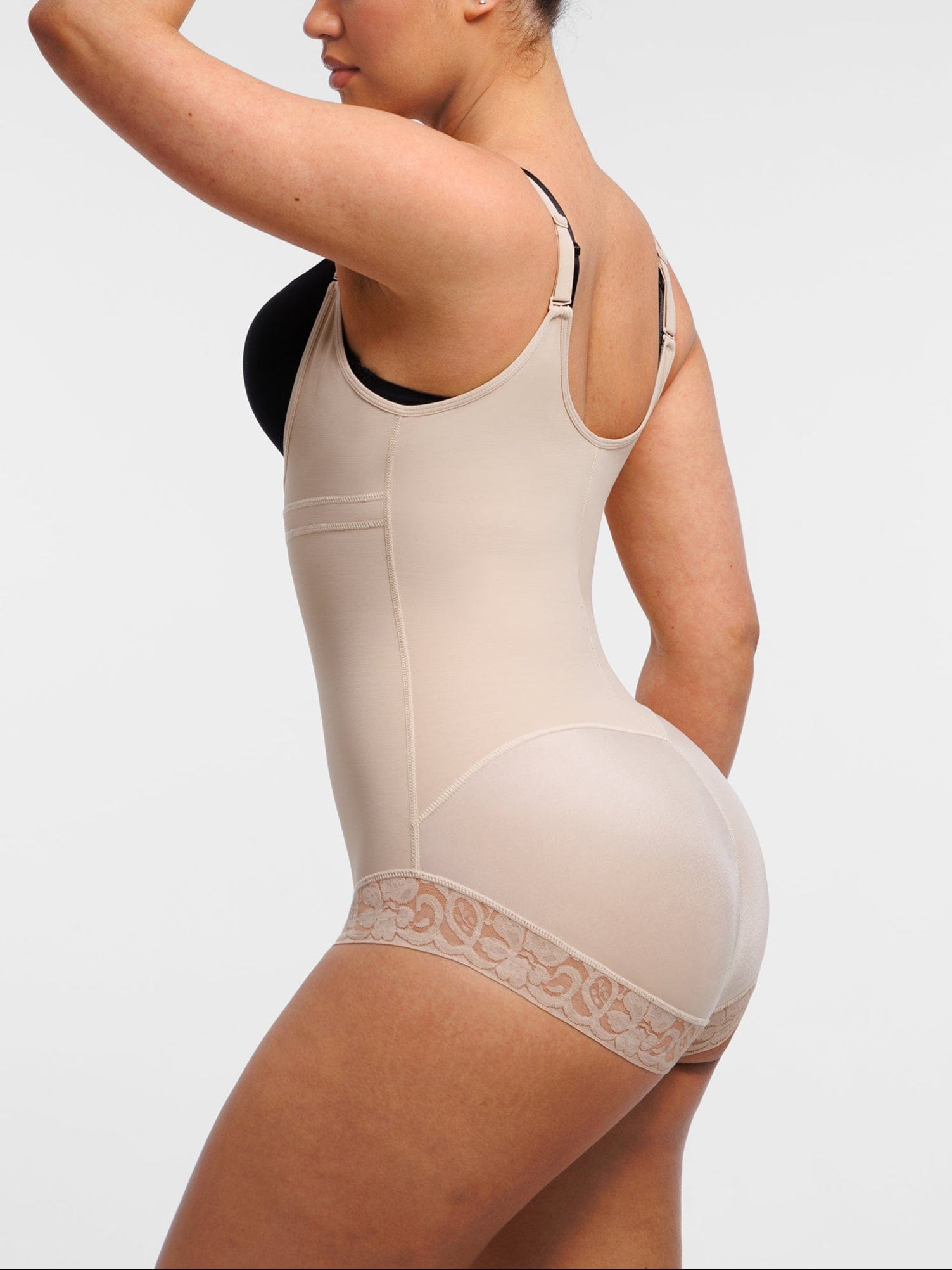 Wholesale U-shaped Bust Lifting Front Zipper Lace Shapewear.