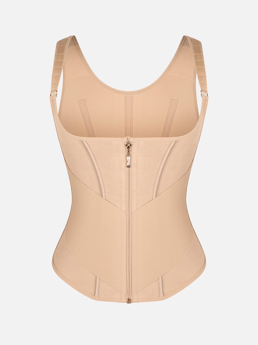 Wholesale 7 Steel Bones Mesh Chest Support Waist Cincher Tank Top with Adjustable Strap.