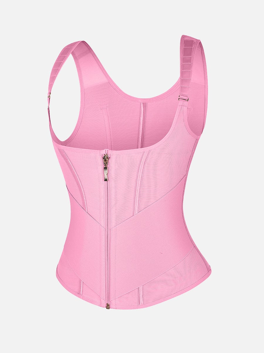 Wholesale 7 Steel Bones Mesh Chest Support Waist Cincher Tank Top with Adjustable Strap.