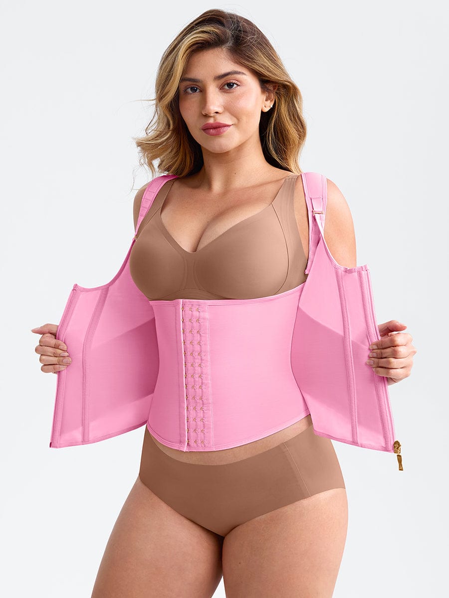 Wholesale 7 Steel Bones Mesh Chest Support Waist Cincher Tank Top with Adjustable Strap.