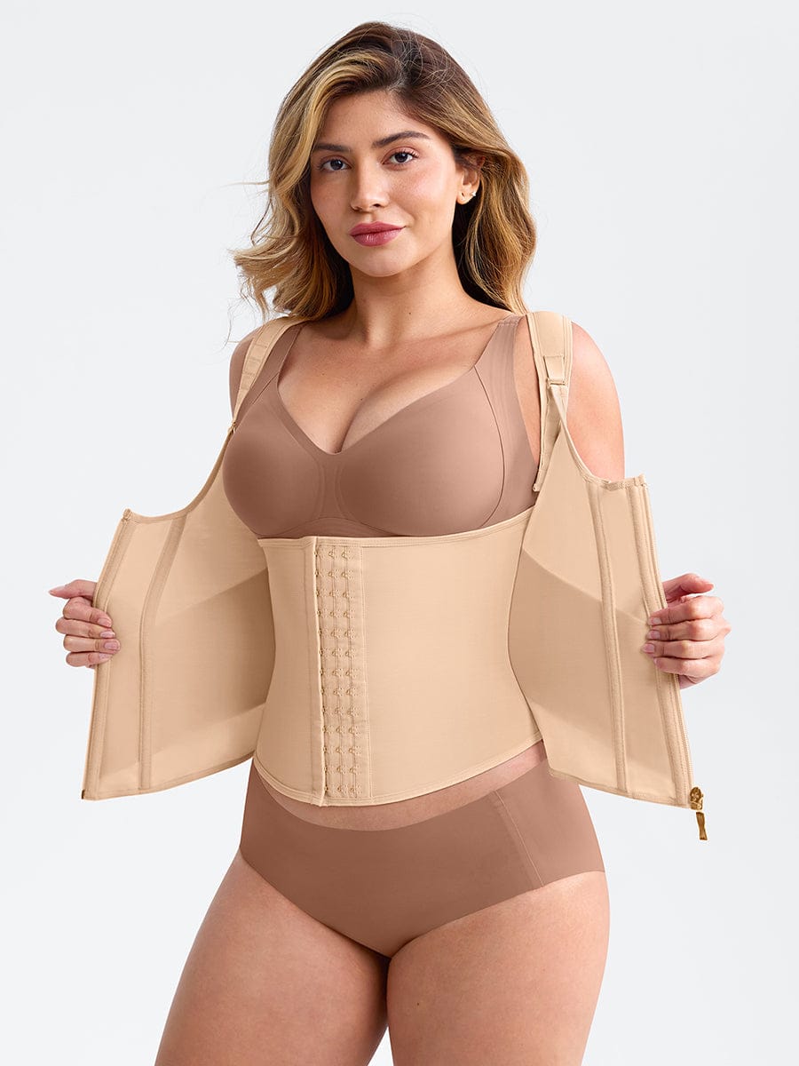 Wholesale 7 Steel Bones Mesh Chest Support Waist Cincher Tank Top with Adjustable Strap.