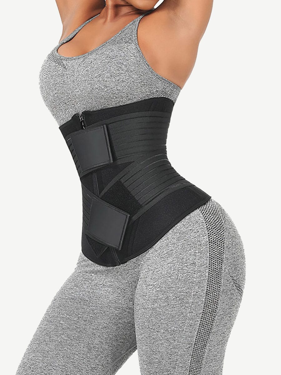Wholesale Neoprene  Fat Burning Breathable Long Waist Trainer Double Elastic Waistbands Waist Trainer