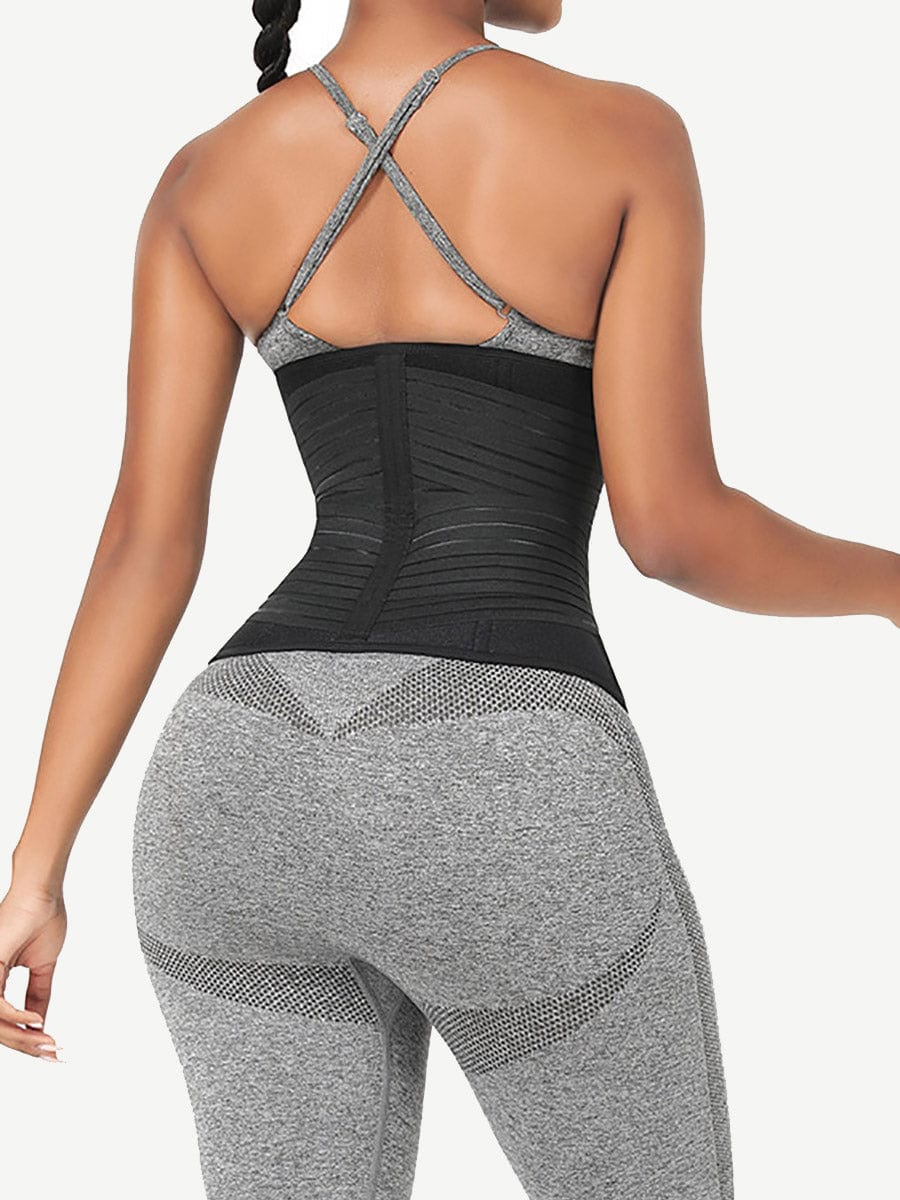 Wholesale Neoprene  Fat Burning Breathable Long Waist Trainer Double Elastic Waistbands Waist Trainer