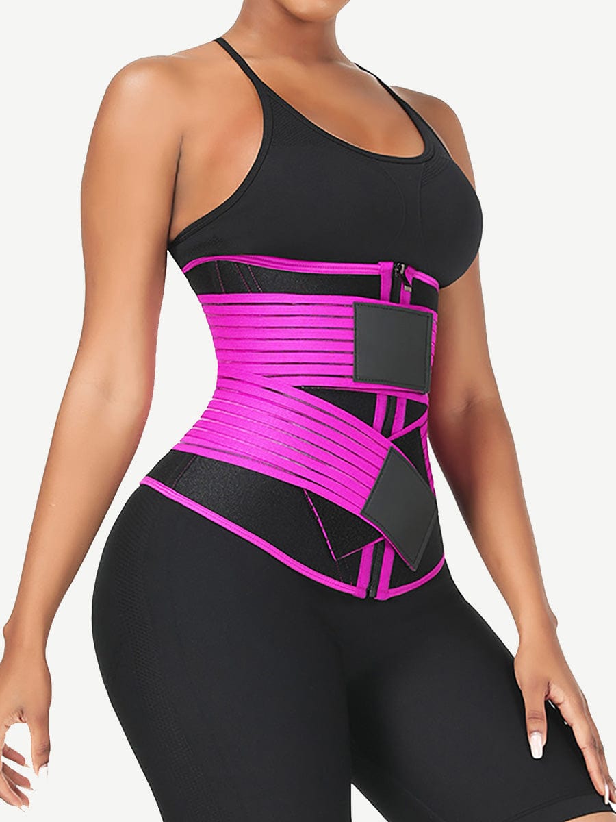Wholesale Neoprene  Fat Burning Breathable Long Waist Trainer Double Elastic Waistbands Waist Trainer