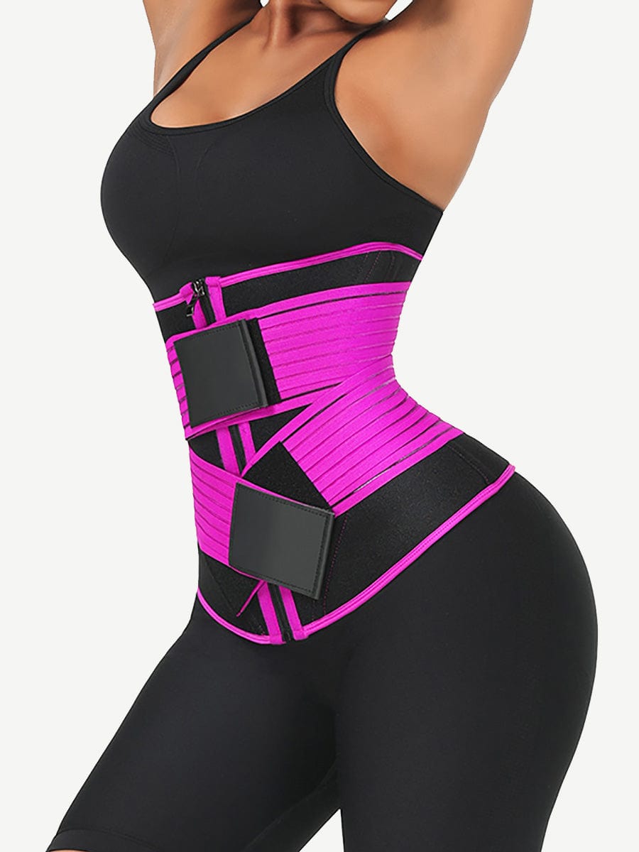 Wholesale Neoprene  Fat Burning Breathable Long Waist Trainer Double Elastic Waistbands Waist Trainer