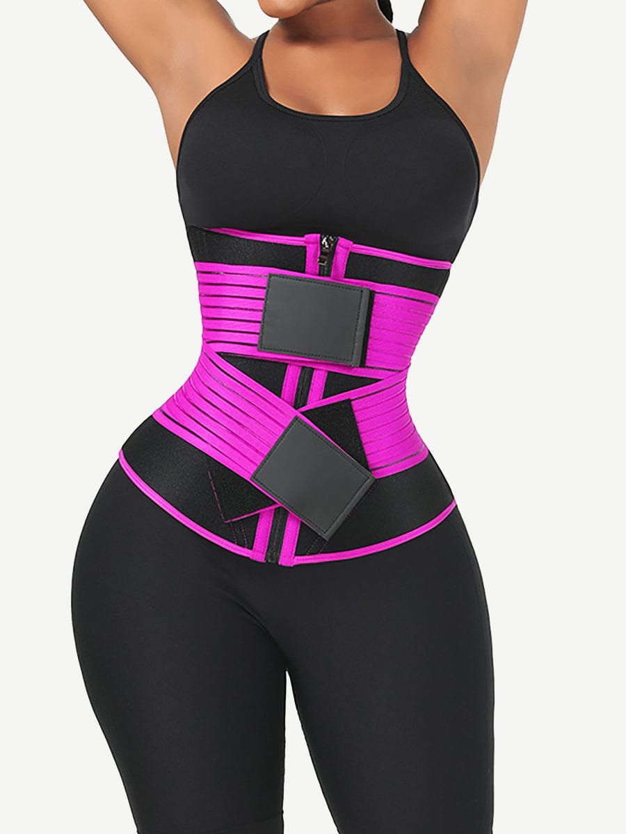 Wholesale Neoprene  Fat Burning Breathable Long Waist Trainer Double Elastic Waistbands Waist Trainer