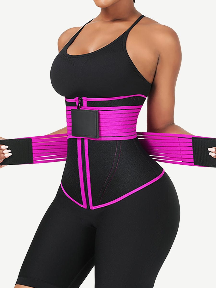 Wholesale Neoprene  Fat Burning Breathable Long Waist Trainer Double Elastic Waistbands Waist Trainer