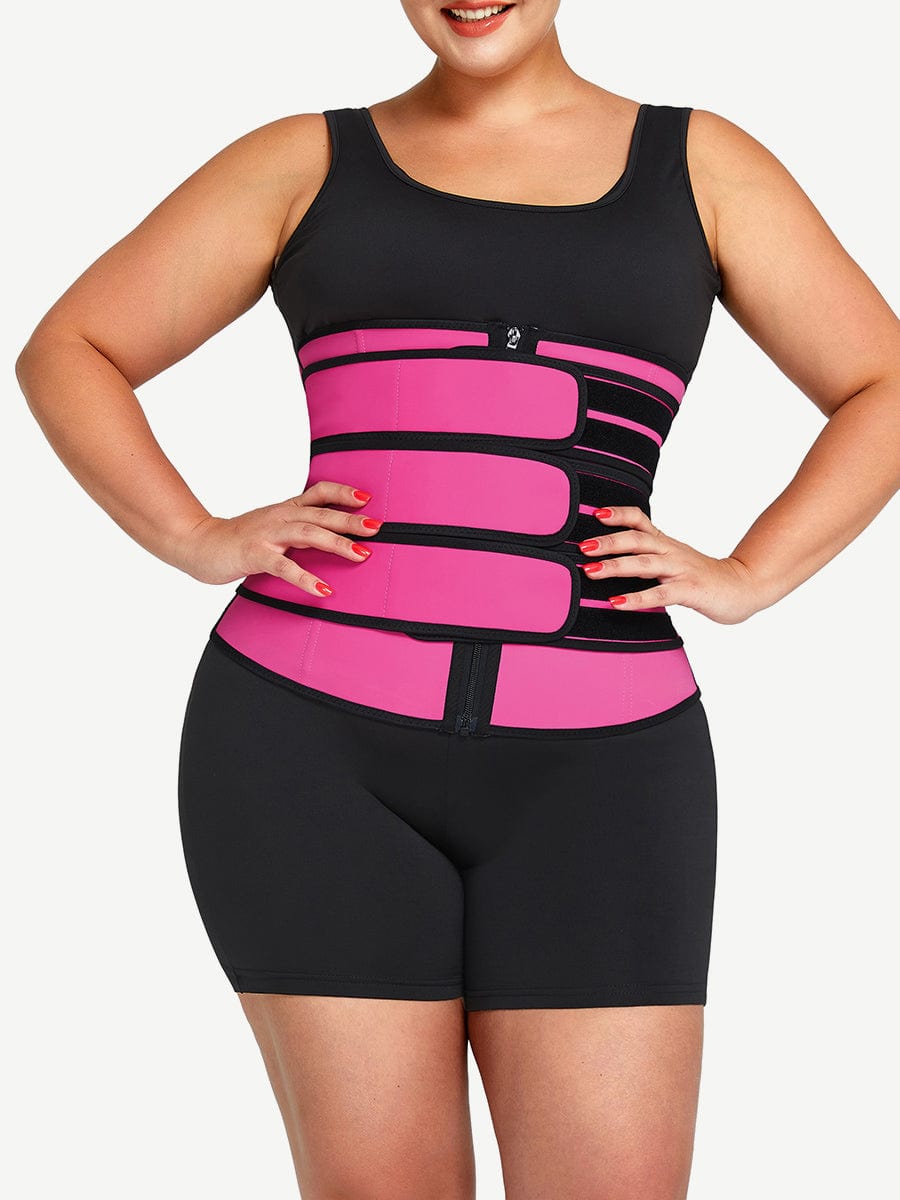 Wholesale Tummy Waist Trainer 7 Steel Bones Latex Zipper Control Midsection