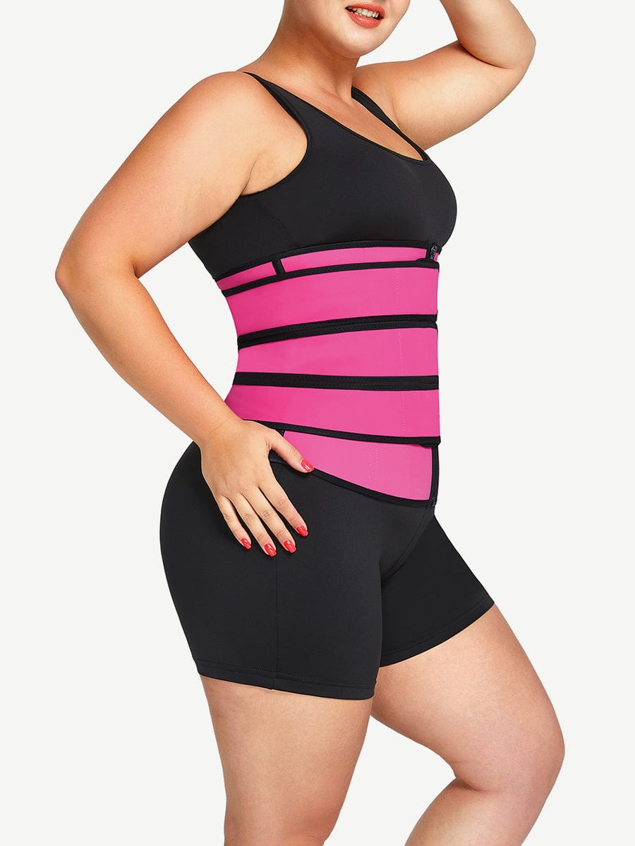 Wholesale Tummy Waist Trainer 7 Steel Bones Latex Zipper Control Midsection